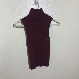 Kendall and Kylie Ribbed Turtleneck Tank Top